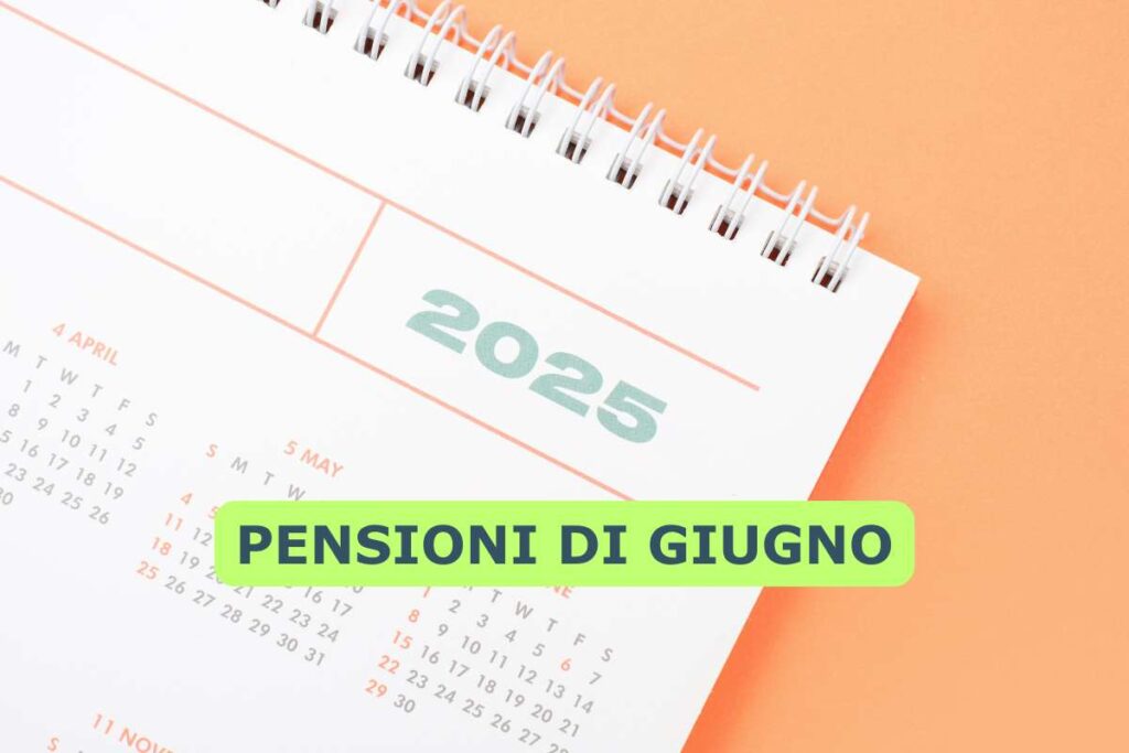 calendario, scritta pensioni di giugno