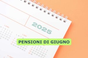 calendario, scritta pensioni di giugno