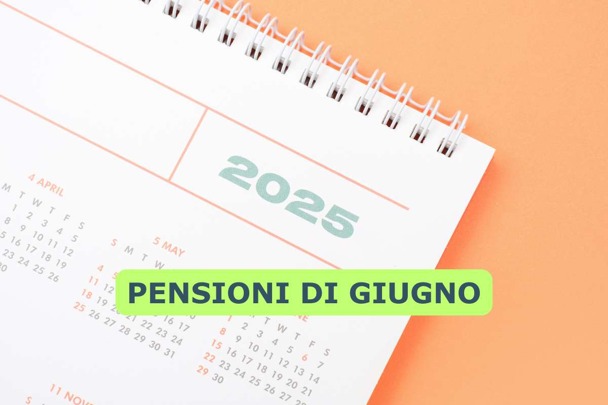 calendario, scritta pensioni di giugno