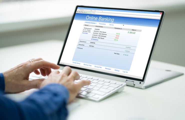 uomo al pc per home banking